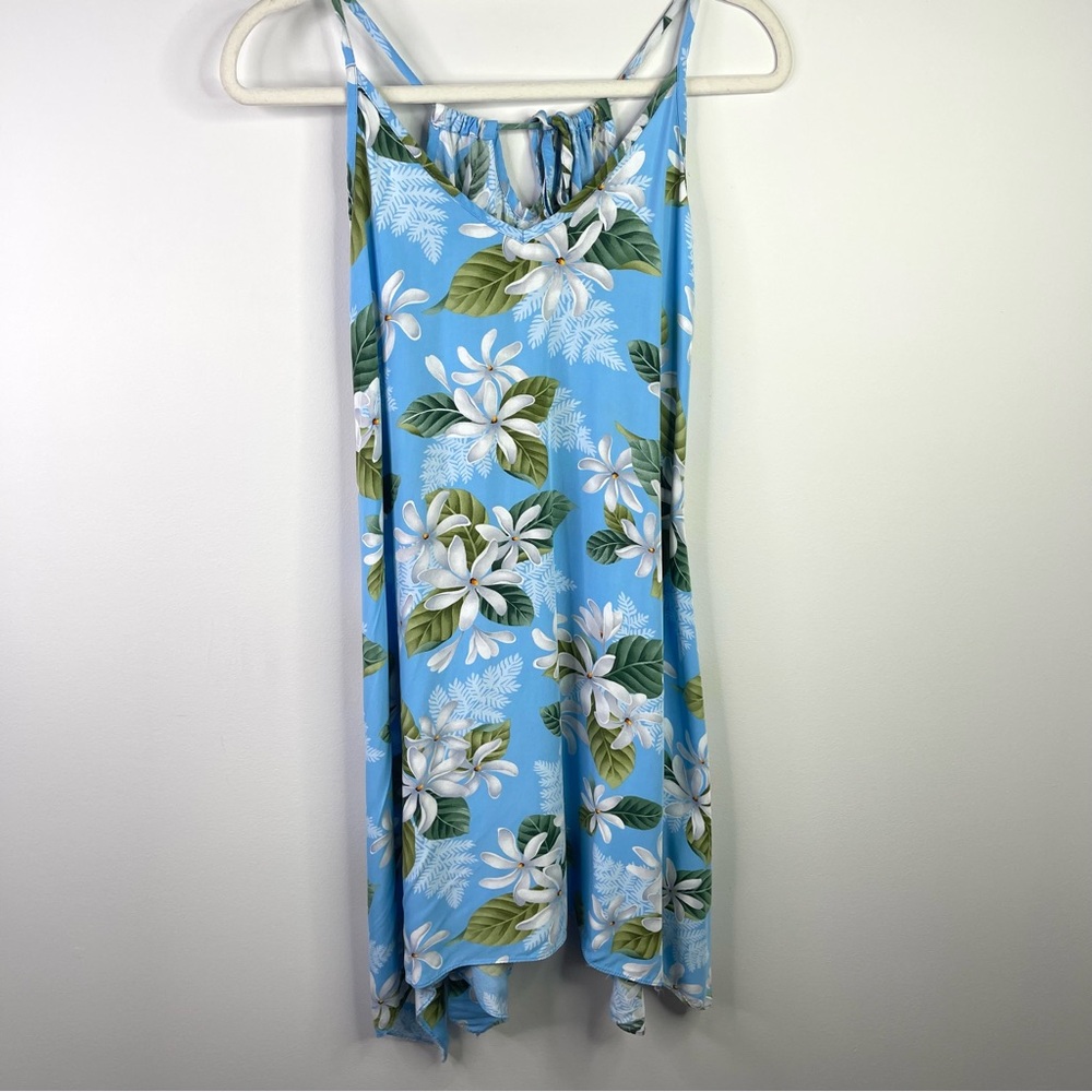 Puanani Asymmetrical Hawaiian Blue Floral Dress Size XS
